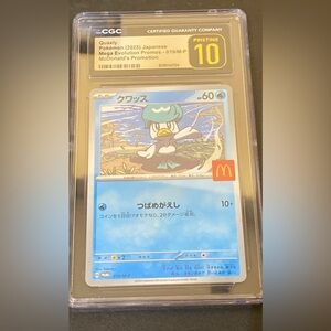 Pokemon Quaxly CGC 10 Pristine Card Japanese Slab McDonald’s Promo